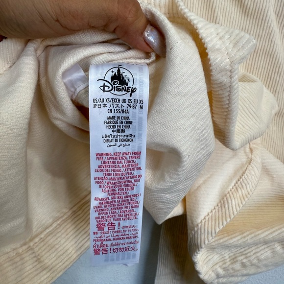 DISNEY PIXAR Coco SZ Small Corduroy Shirt Creme Sugarskulls Guitar Marigolds - Picture 6 of 6